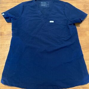 Navy Blue Figs Scrub Top